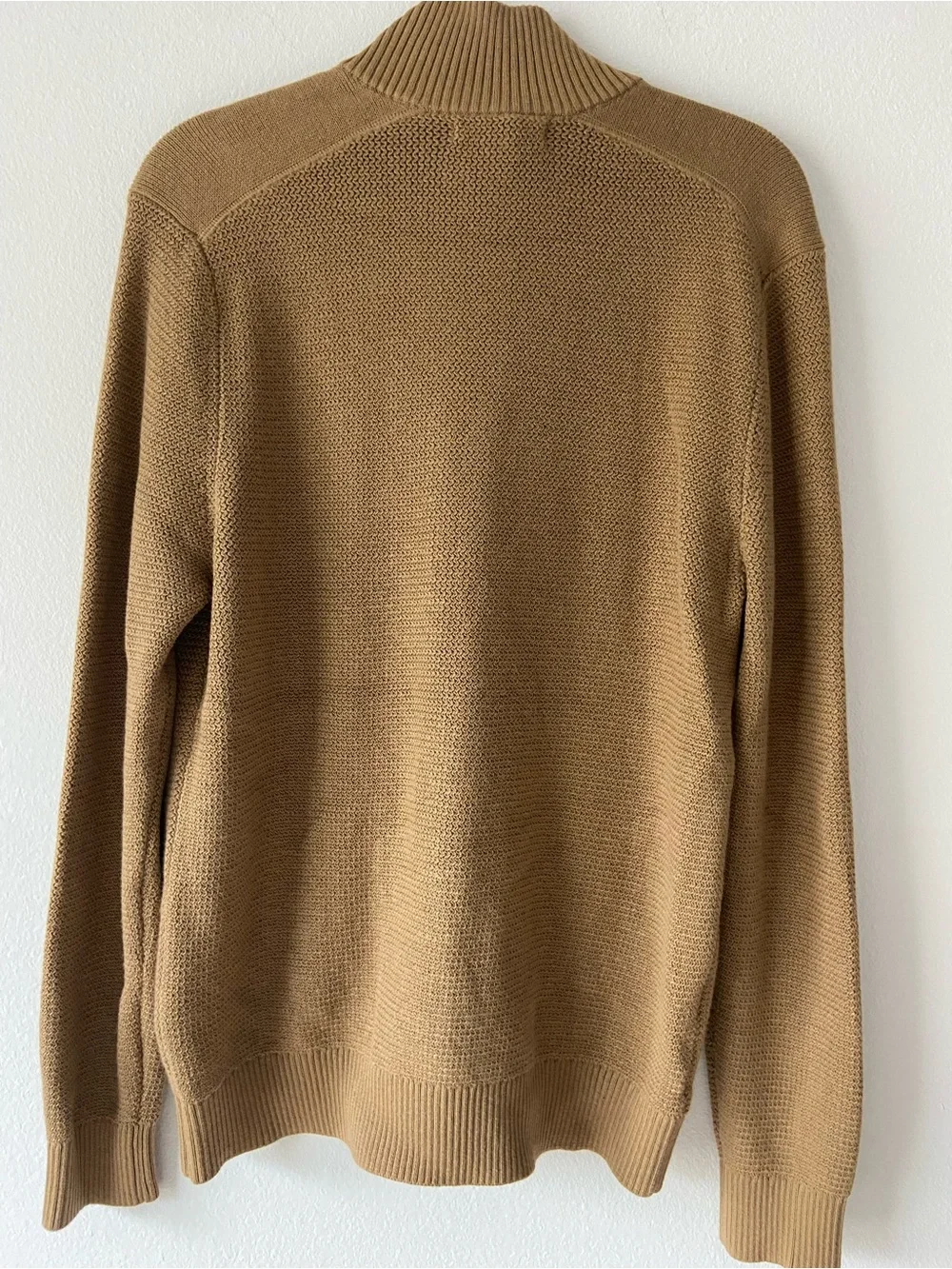 Banana Republic Men's Tan Zip Front Knit Cardigan Sweater Jacket Size M